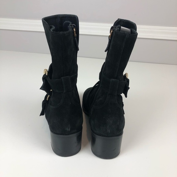 Stuart Weitzman Britain Buckle Suede Boot 9.5 blk - Picture 7 of 16